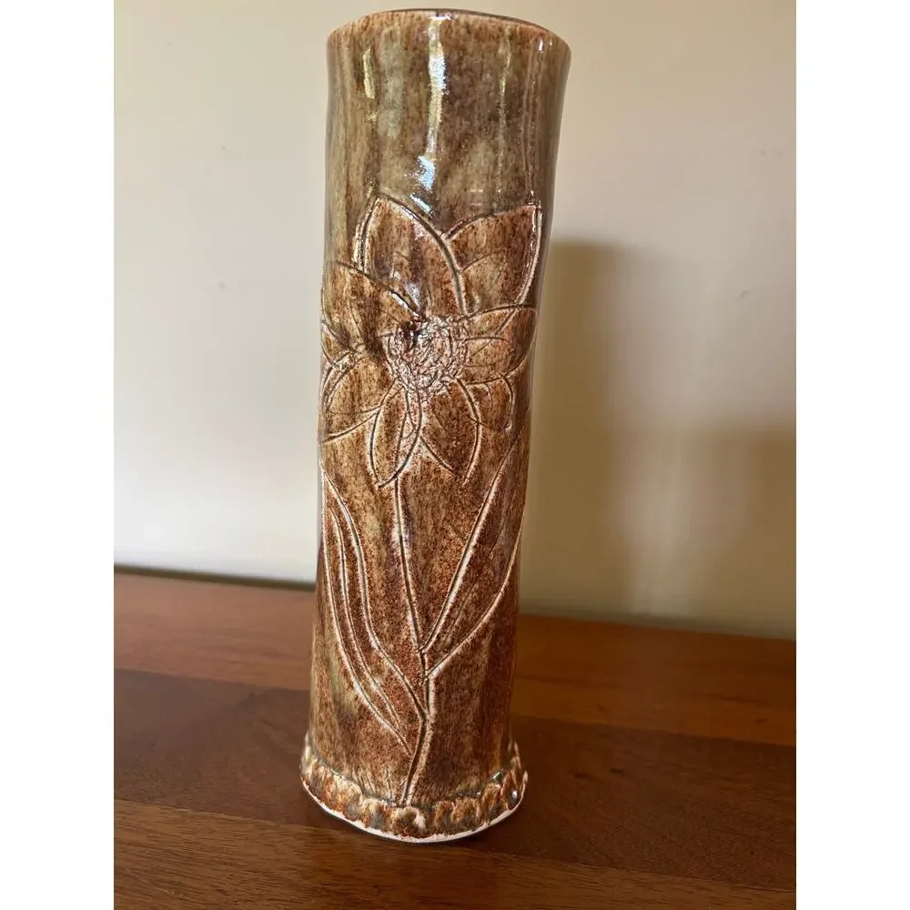 Vintage Studio Pottery Vase Signed by Artist